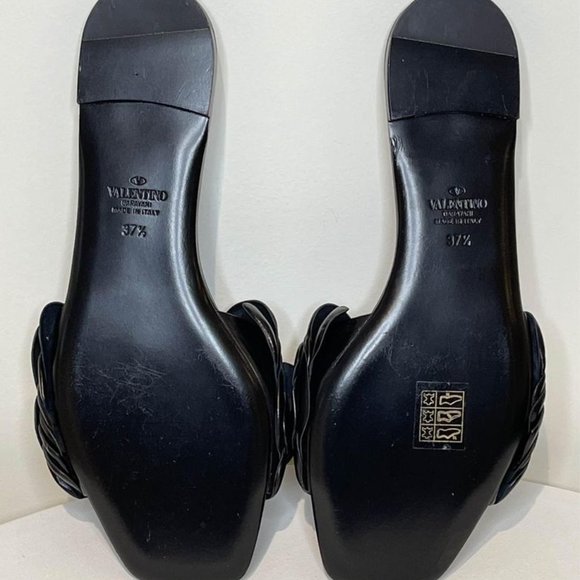 VALENTINO GARAVANI Black 03 Rose Edition Atelier Petal Flat Sandals - Picture 3 of 9